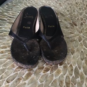 CL authentic wedge thongs